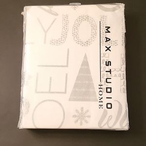 NEW Holiday Shower Curtain, White & Silver, 72" x 72"